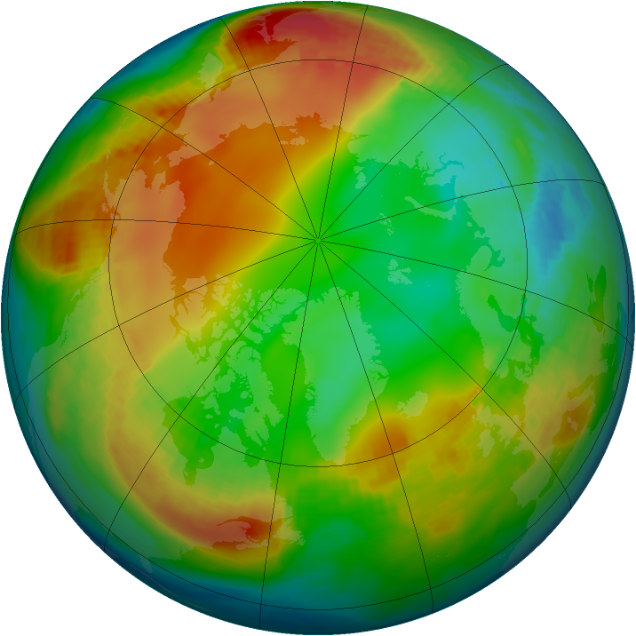 Arctic ozone map for 06 January 1986